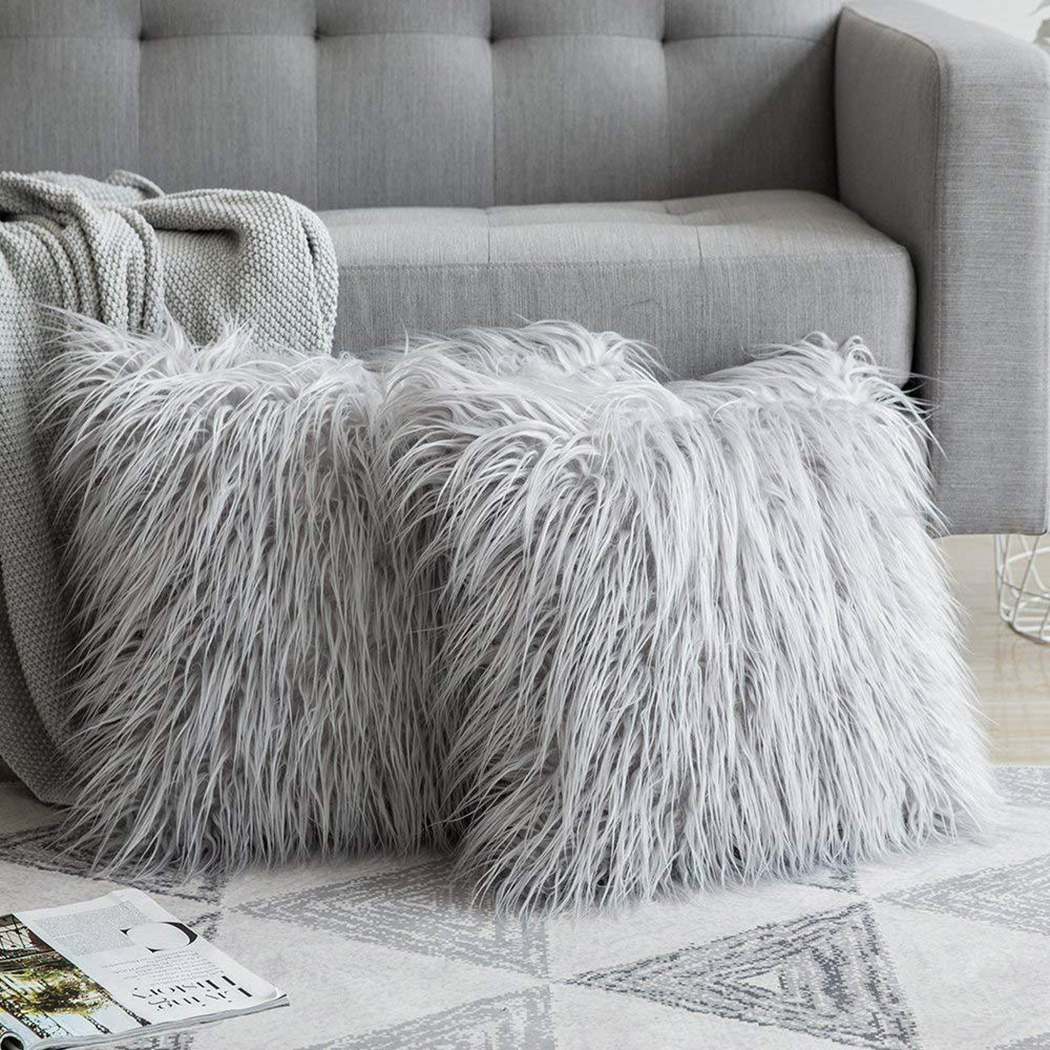 Luxury Home Textiles Usa - Morbida pelliccia lunga soffice divano federa