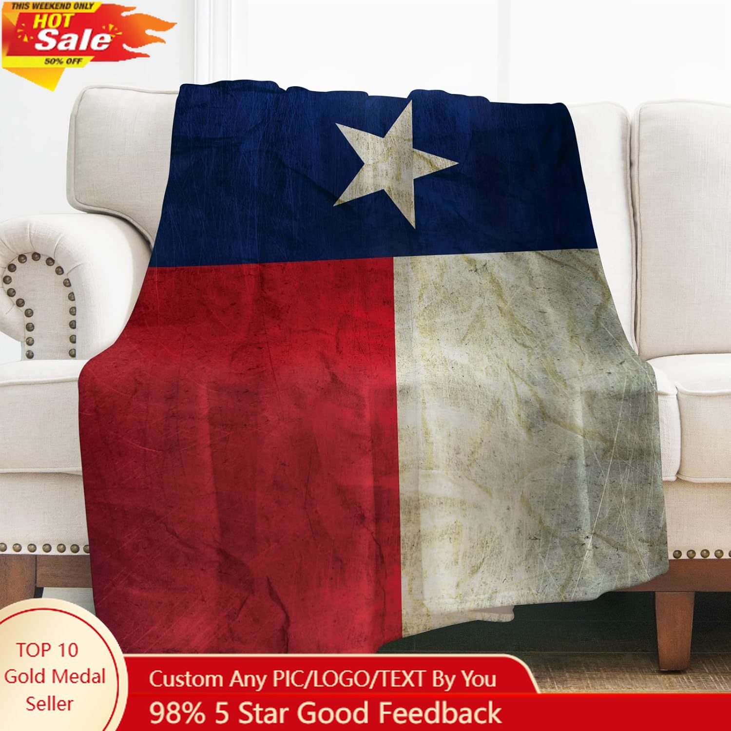 Home Textiles Towel - Levens Texas Flag Coperta da tiro